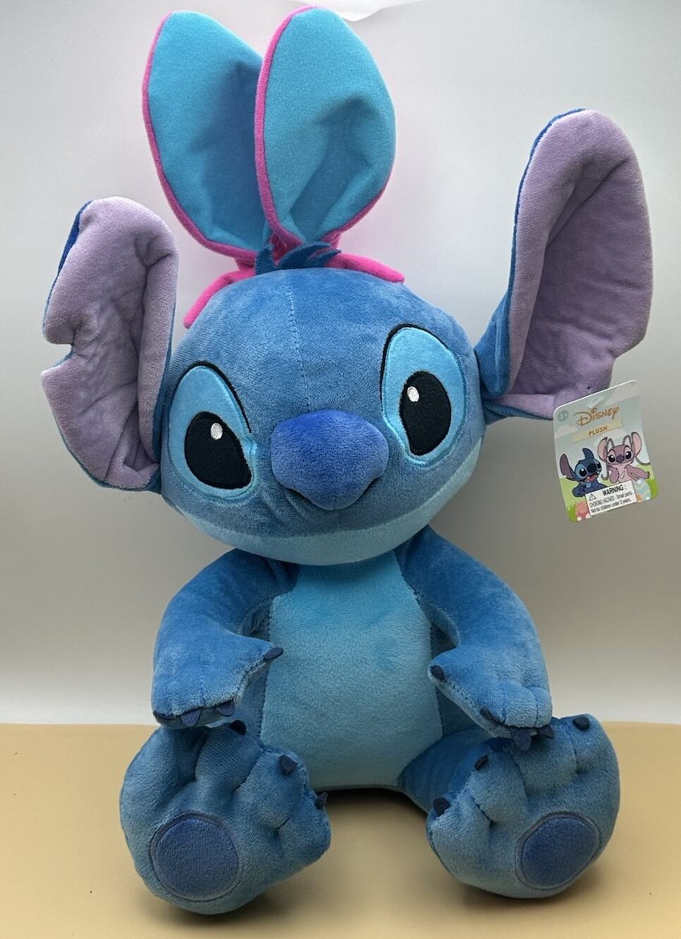 Disney Stitch Plush Easter Bunny Pink Ears Lilo & Stitch Stuffed Animal NWT